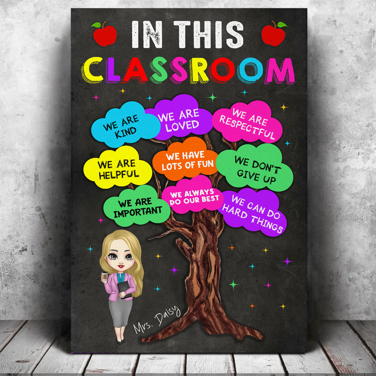 In This Classroom We Are Loved Poster/Canvas, DIY Class Decor CustomCat