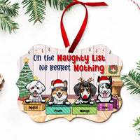 Thumbnail for On The Naughty List Personalized Dog Christmas MDF Ornament, Customized Holiday Ornament AE