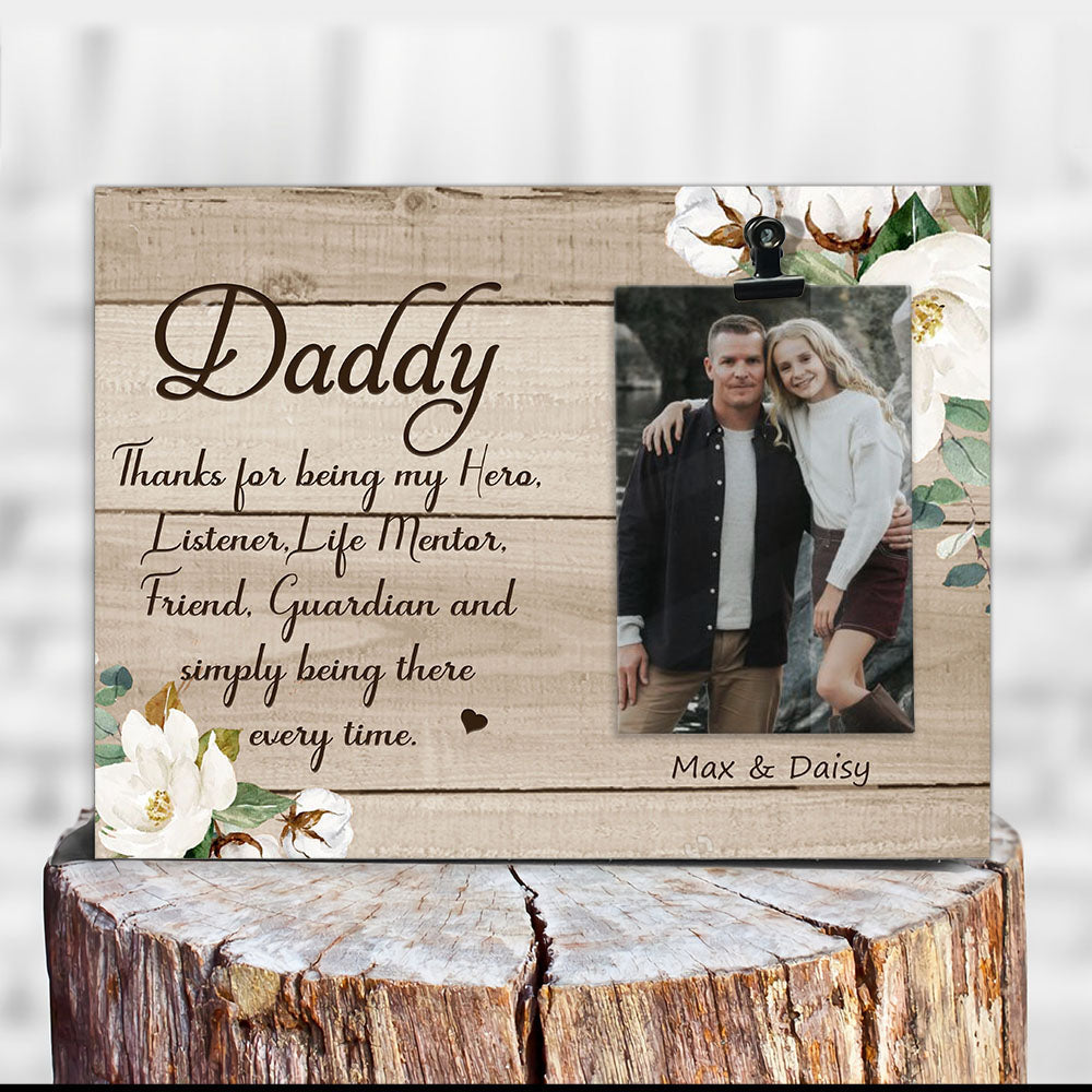 Daddy Thanks For Being My Hero Photo Clip Frame AA