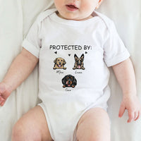 Thumbnail for Protected By Dog Infant Fine Jersey Bodysuit, Dog Lover Gift CustomCat