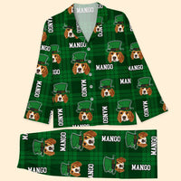 Thumbnail for Personalized Patrick's Day Pattern Dog Cat Face Pajamas, Gift For Irish Family AB