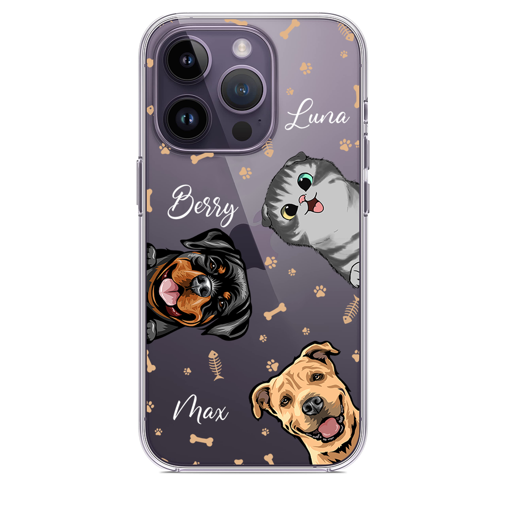 Personalized Hello Dog Cat Paw Phone Case, Funny Gift For Pet Lovers AA