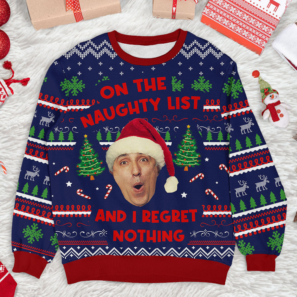 Custom Face Upload Photo Ugly Christmas Sweatshirt Gift For Family Friend, All-Over-Print Sweatshirt AB