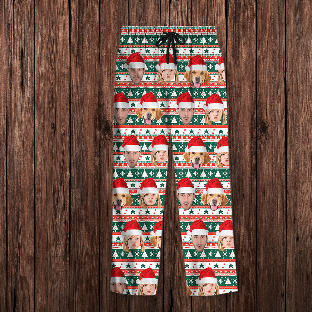 Custom Christmas With Face Photo Family Pajama Pants, Christmas Gift –  JonxiFon