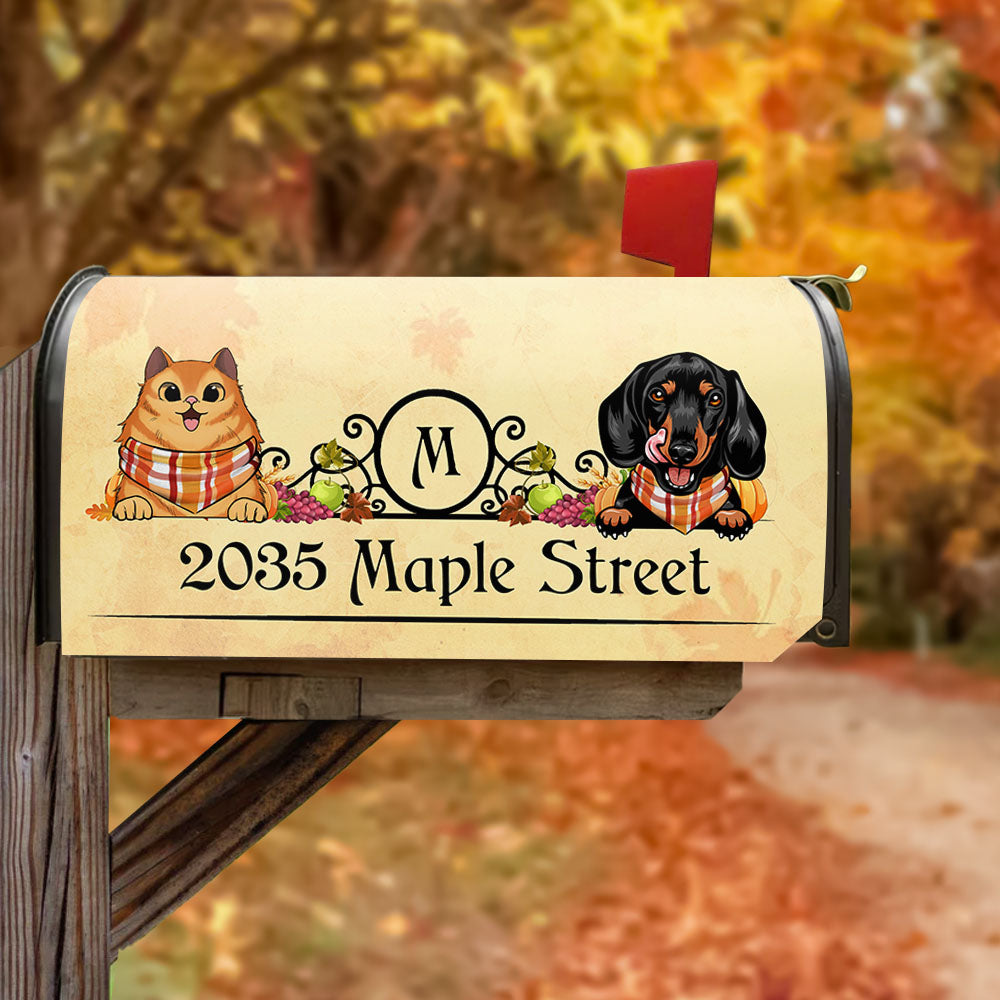 Thanksgiving Dog Cat Mailbox Cover, Pet Lover Gift AF