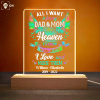Thumbnail for Personalized All I Want Is For My Dad Mom In Heaven #D LED Light Night With Wooden Stand JonxiFon