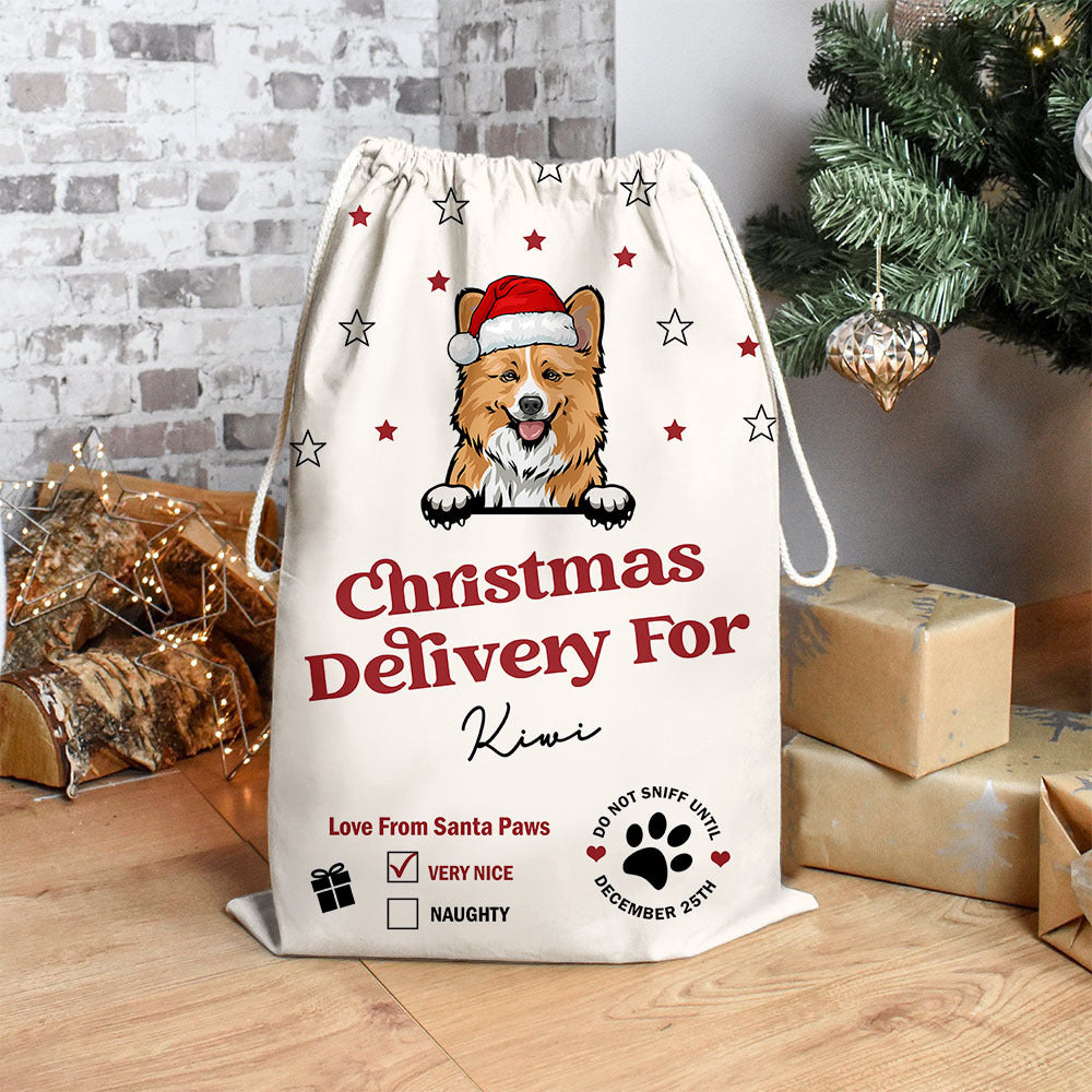 Custom Do Not Sniff/Meow Dog Cat Photo Christmas Bag, Christmas Gift AB