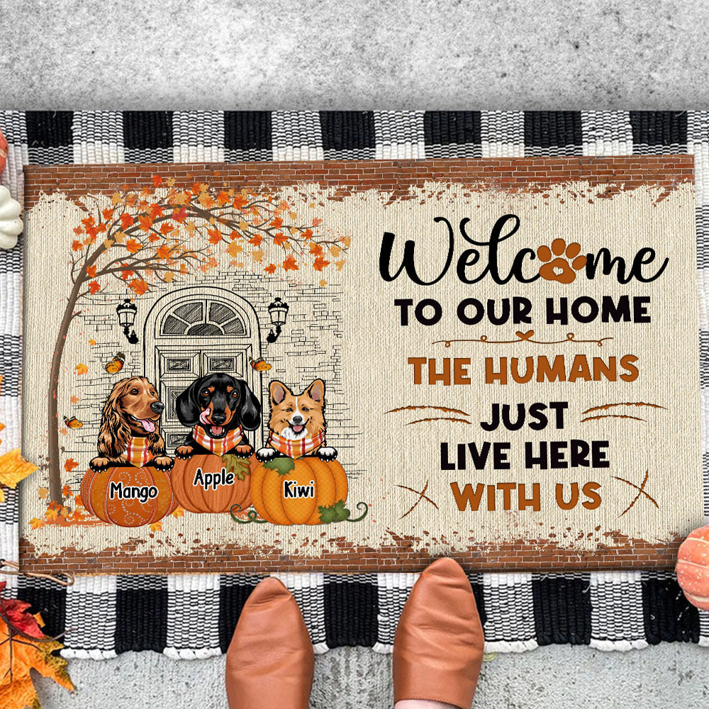 Welcome To Our Home Custom Doormat, DIY Gift For Dog Lovers AB