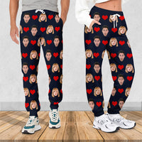 Thumbnail for Custom Heart With Photo Couple Sweatpants, Valentine's Day Gift AB