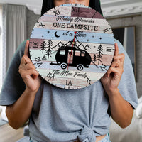 Thumbnail for Custom Making Memories One Campsite Camping Wall Wooden Clock, Gift For Camper AH