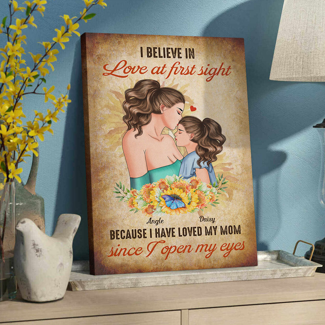 I Believe In Love Daughter & Mom Canvas Wall Art AK