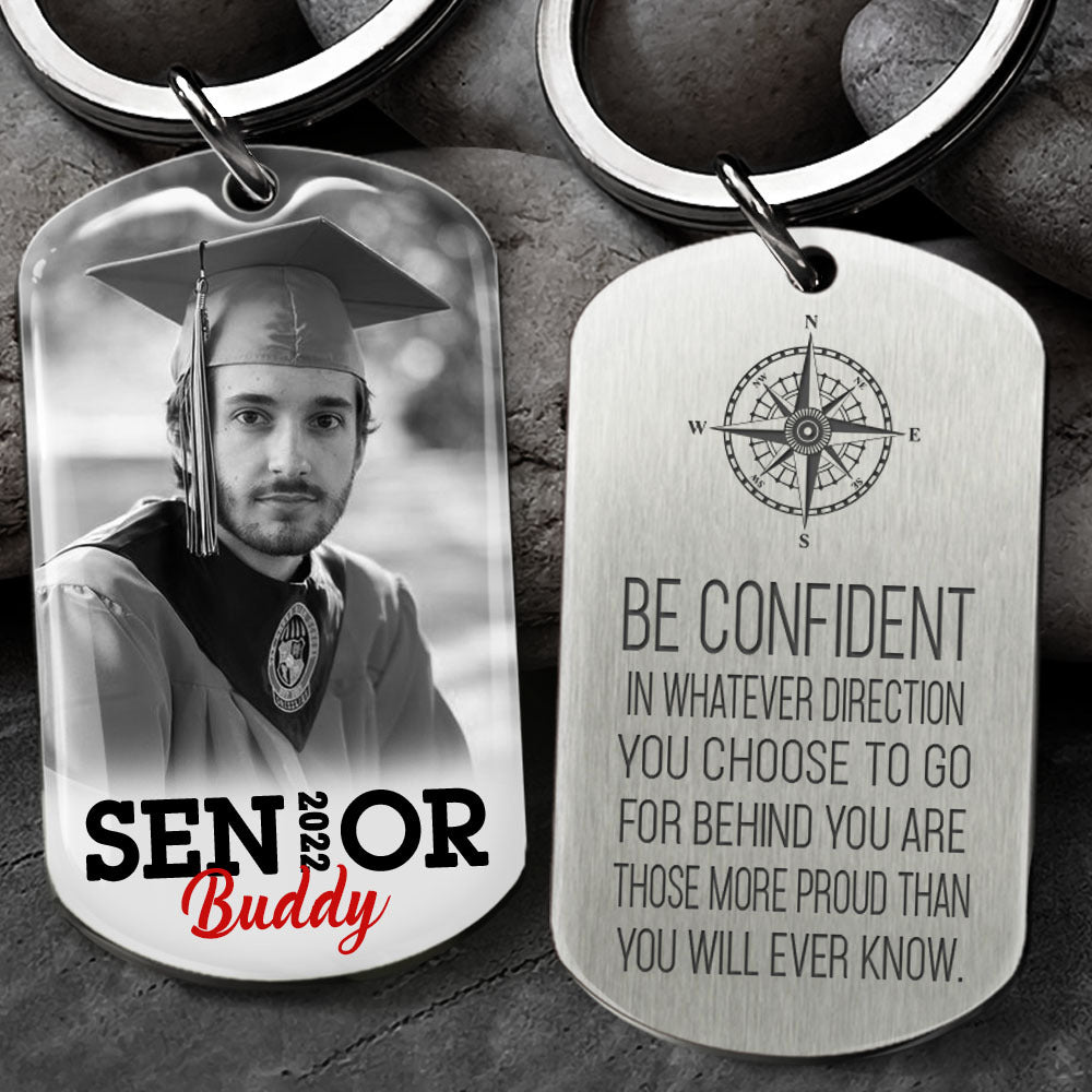 Be Confident Senior 2022 Graduation Metal Keychain AA