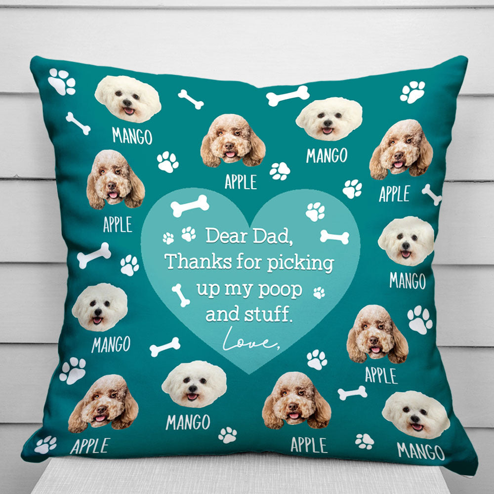 Personalized Pet Face Dog Funny Letter To Dog Mom Dad Pillow, Gift For Pet Lover AD