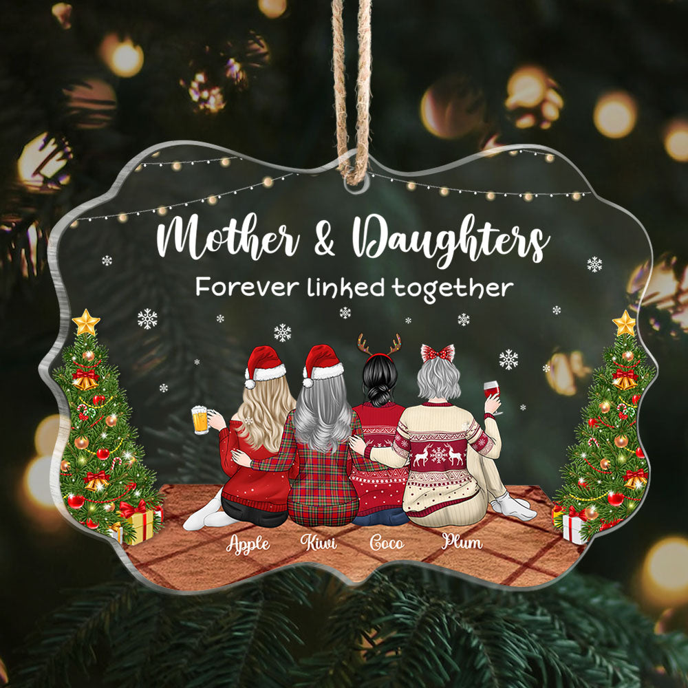 Mother & Daughters Forever Linked Together Printed Acrylic Ornament AE