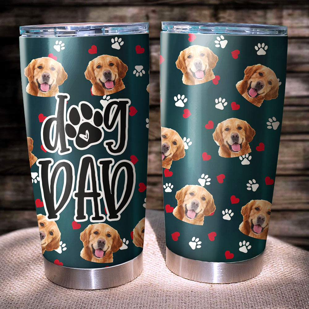 Personalized Komondor Dad Tumbler, Mop Dog Daddy Gift, Hungarian