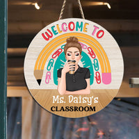Thumbnail for Welcome To Teacher Classroom Wood Sign, DIY Gift For Back To School Z