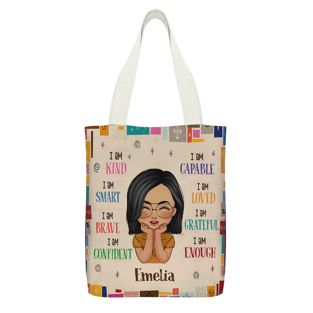 Personalized Name Girl You Are Tote Bag, Gift For Daughter JonxiFon