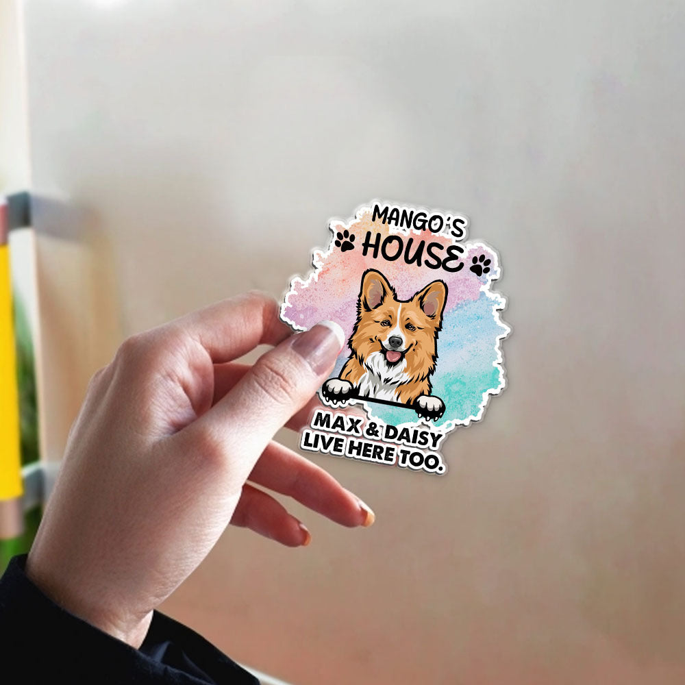 Personalized Photo Pet House Human Live Here Fridge Magnet, Gift For Pet Lovers JonxiFon