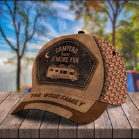 Thumbnail for Custom RV Leather Pattern Camping Cap, Gifts For Camping Lover JonxiFon