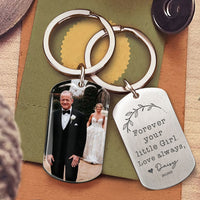Thumbnail for Forever Your Little Girl Dad Photo Metal Keychain, Gift For Dad AA