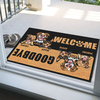 Thumbnail for Custom Welcome Goodbye Dog Doormat, DIY Home Decor AB