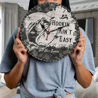 Thumbnail for Personalized Hookin Aint Easy Fishing Wall Wooden Clock, Gift For Family AH
