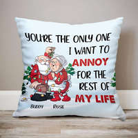 Thumbnail for Personalized You Are The One I Want To Annoy Santa Claus Couple Pillow, Christmas Gift For Love Couple AD