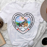 Thumbnail for Personalized You Left Paw Prints On My Heart Memorial Dog T-shirt, Loss Gift For Dog Mom CustomCat