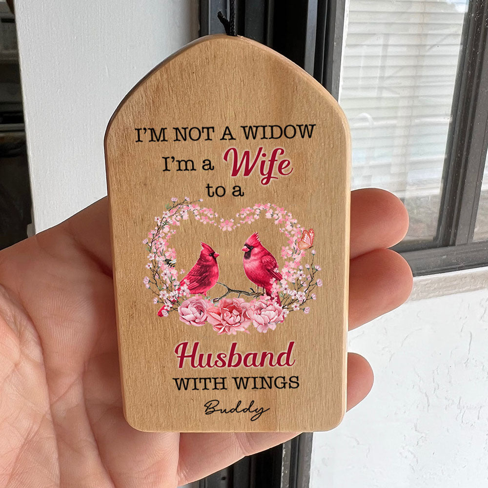 Personalized I'm A Wife With A Wing Memorial Cardinal Wind Chime, Sympathy Gift For Widow AZ