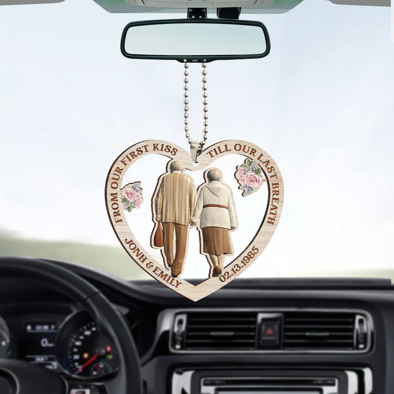 From Our First Kiss Personalized Acrylic Car Ornament AE