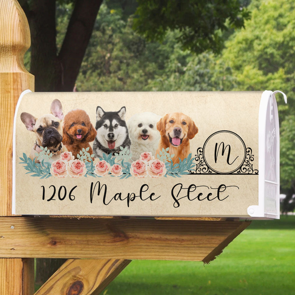 Flowers With Pet Photo Mailbox Cover, Upload Photo Mailbox AF