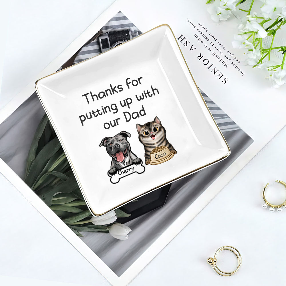 Personalized Dog Cat Ring Dish Custom Name Trinket Tray Gift for Family TRANG-THUY