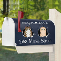 Thumbnail for Cats Opened Here Personalized Address House Magnetic Mailbox Cover, Personalized Gift For Cat Lovers AF