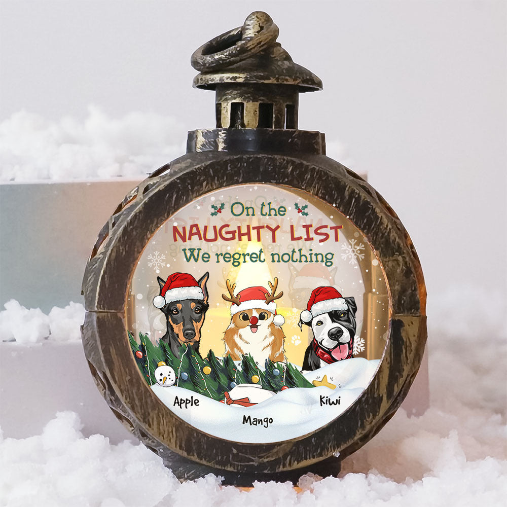 On The Naughty List Dog Cat Christmas LED Light Ornament, Christmas Gift AE