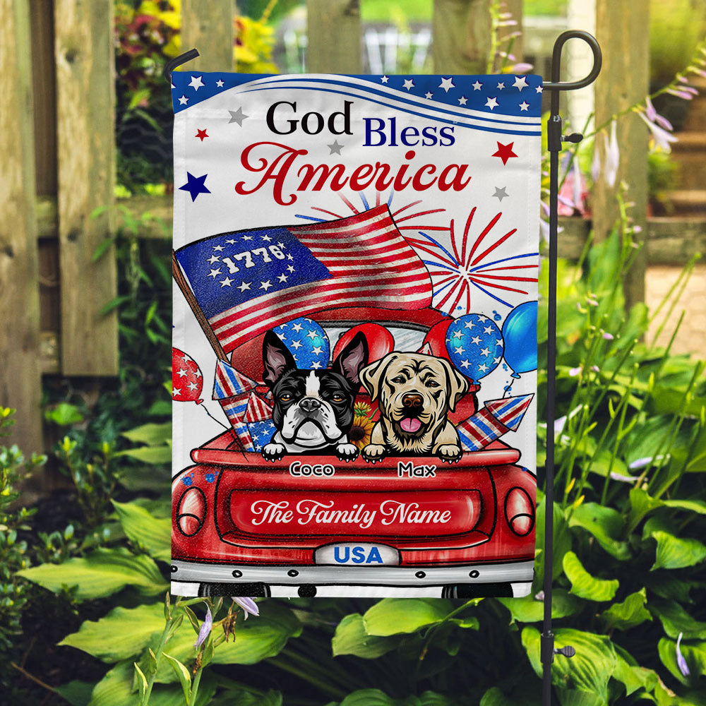 God Bless America Dog Flag, 4th Of July Decoration AD