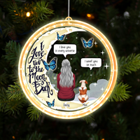 Thumbnail for Personalized I Love You To The Moon And Back Christmas Led Acrylic Ornament, Sympathy Gift For Dog Lover AE