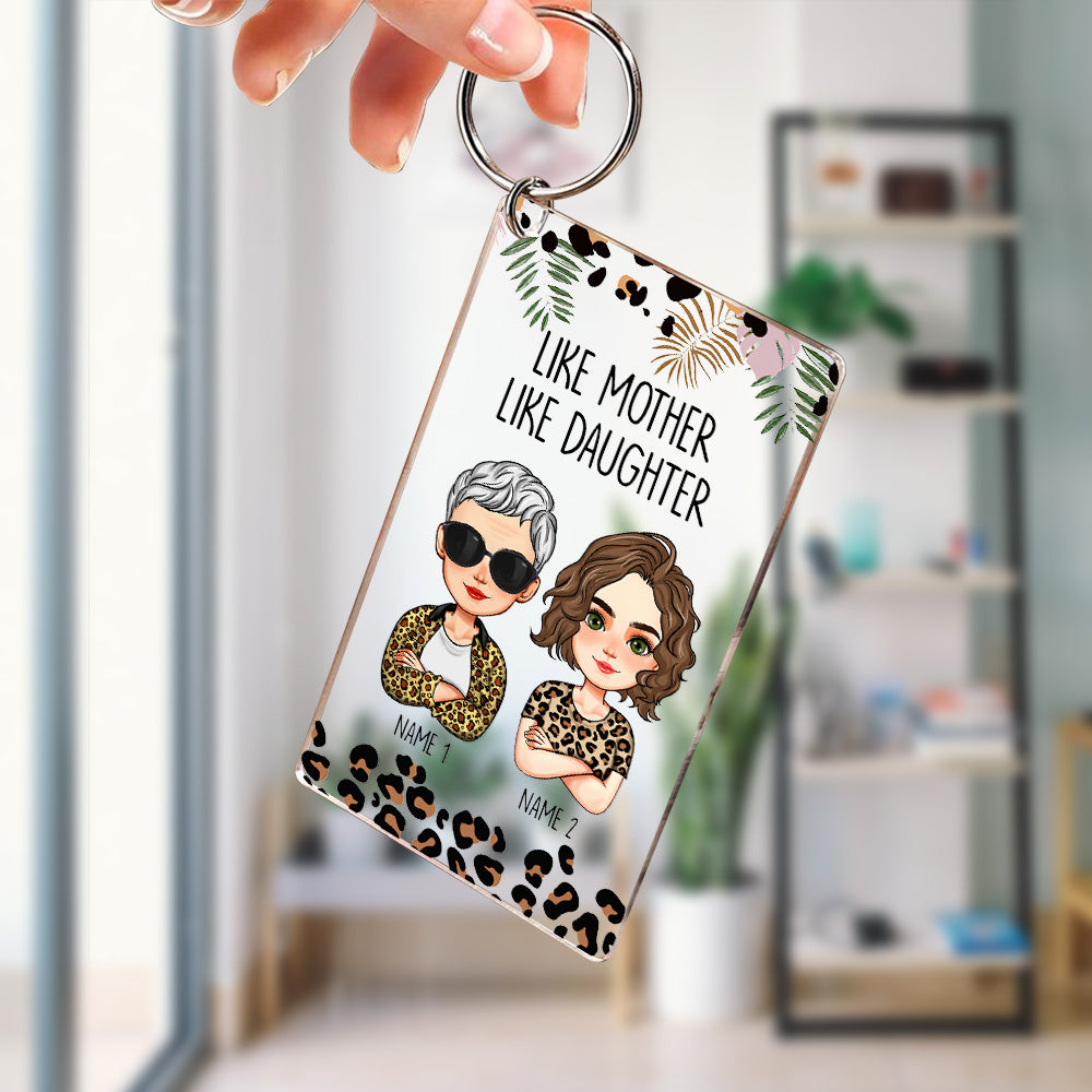 Personalized Mom And Daughters Acrylic Keychain, Gift For Mom JonxiFon