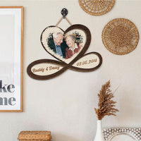 Thumbnail for Personalized Couple Infinity Heart Wood Sign, Valentines Day Gift For Love Couple E
