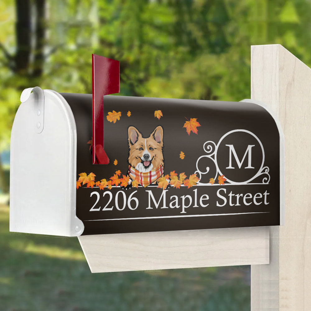 Custom Autumn Dog Cat Mailbox Cover, Dog lover Gift AF