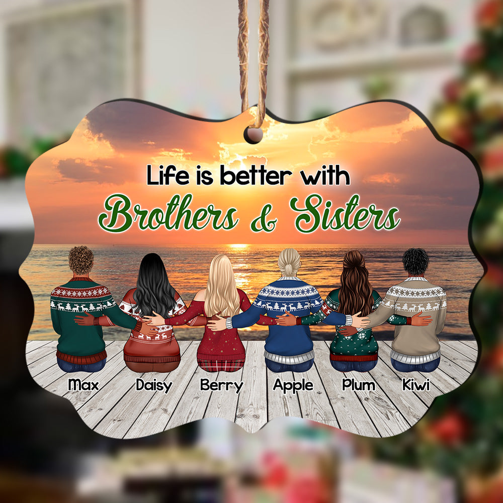 Personalized Family Members Brother Sister MDF Ornament AE