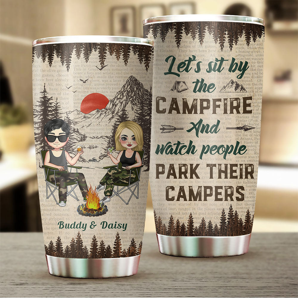 Personalized Camping Partners For Life Husband And Wife Tumbler, Gift For Camping Lover AA