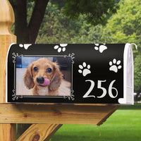 Thumbnail for Paw Prints With Photo House Number Mailbox Cover, Pet Lover Gift AF