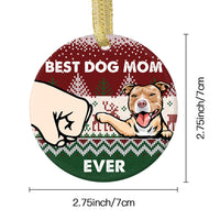 Thumbnail for Personalized Best Dog Dad Ever Christmas Ceramic Ornament, Personalized Decorative Ornament AE
