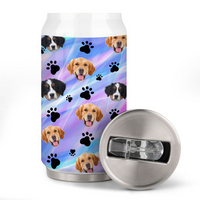 Thumbnail for Custom Hologram Tie Dye Dog Cat Photo Drink Can, Pet Lover Gift JonxiFon