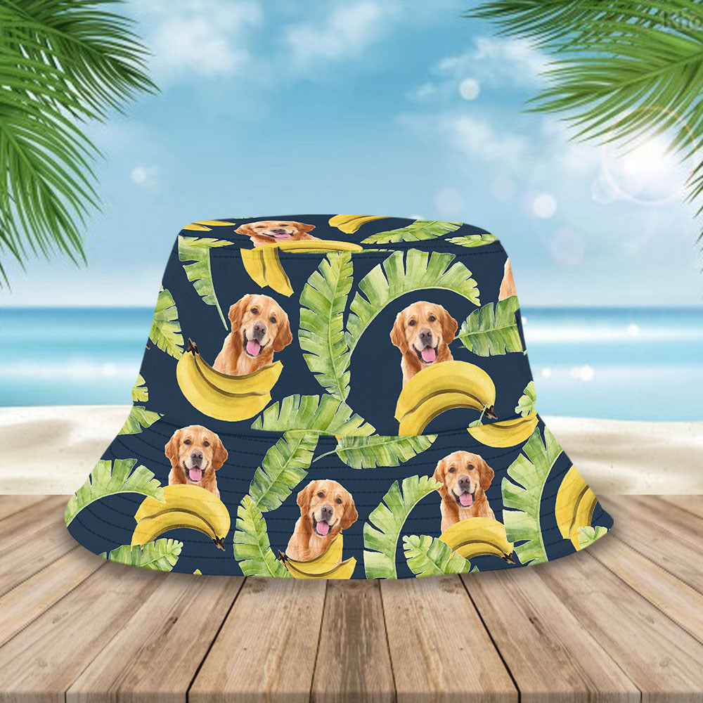 Pet Face With Banana Bucket Hat, Dog Lover Gift AI