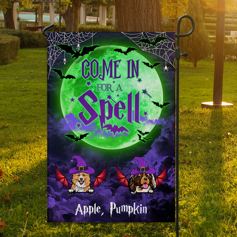 Come In For A Spell Custom Garden Flag, Dog Lover Gift AD