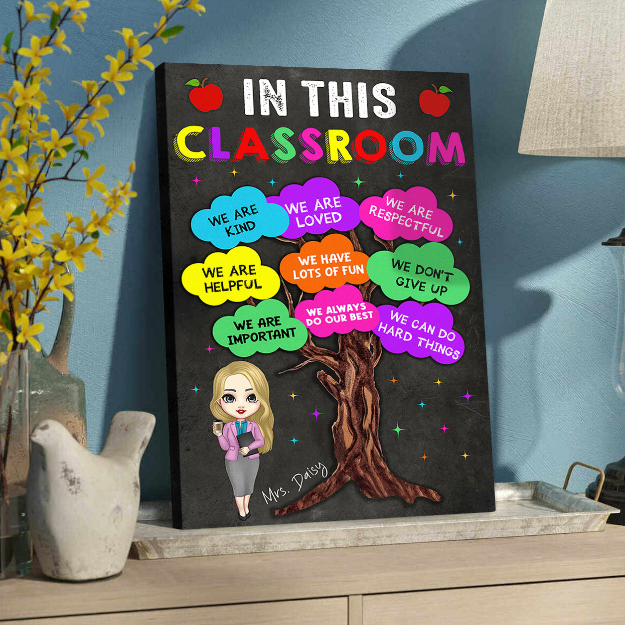 In This Classroom We Are Loved Poster/Canvas, DIY Class Decor CustomCat