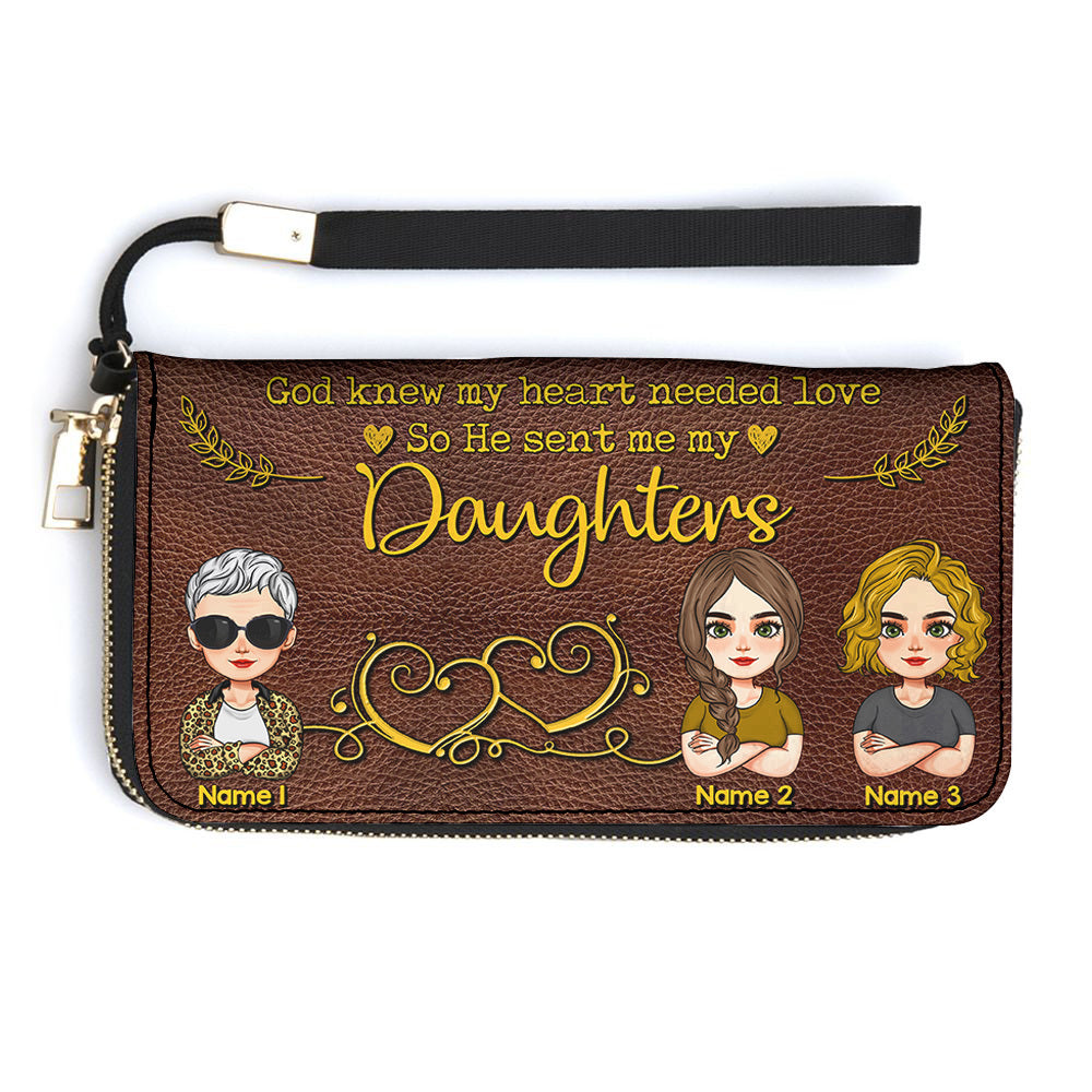 Personalized Mom Grandma Connect Heart To Heart Leather Wallet, Gift For Mother's Day JonxiFon