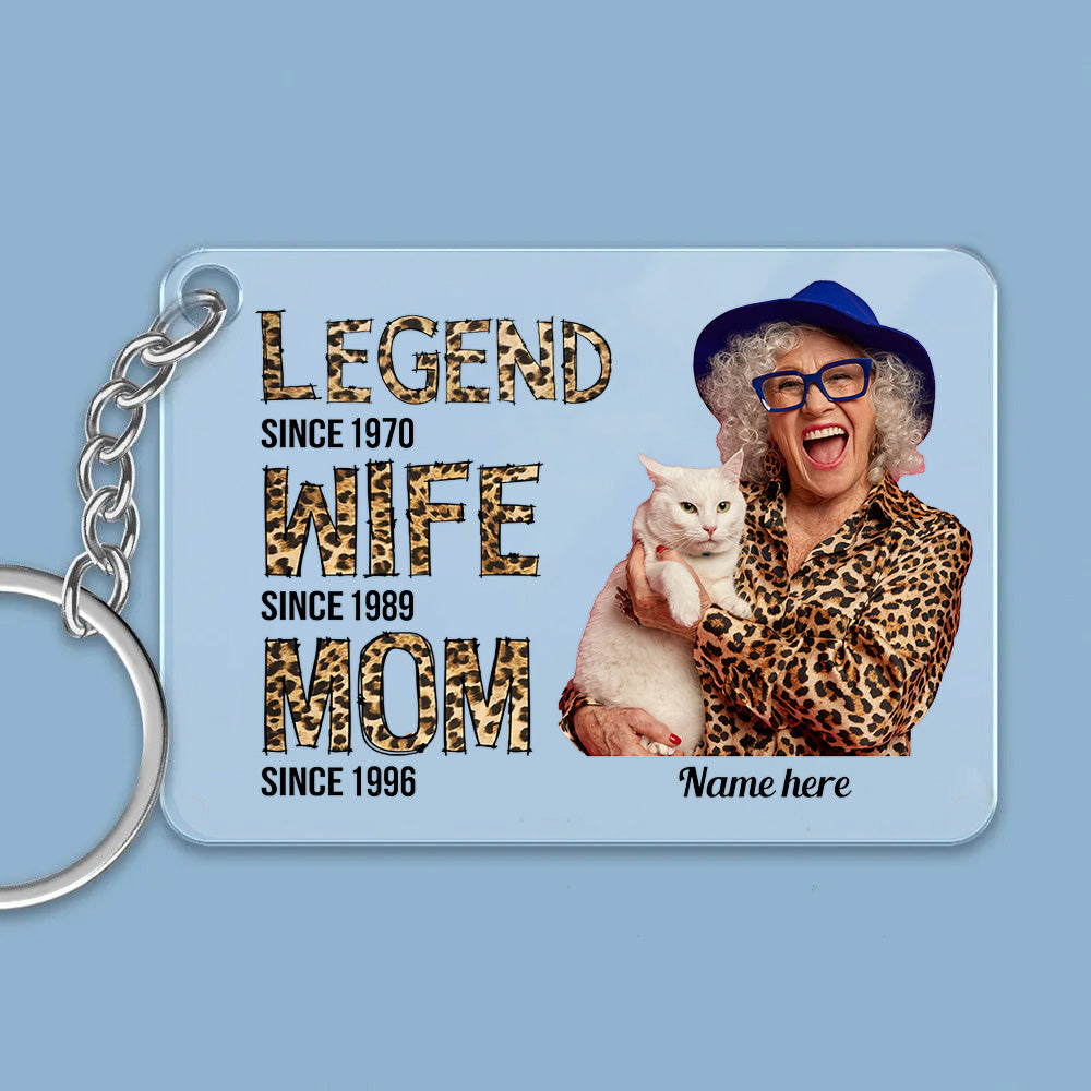 Personalized Legend Wife Mom Photo Acrylic Keychain, Gift For Mom JonxiFon