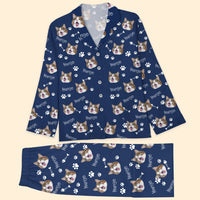 Thumbnail for Custom Dog Cat Photo With Name Pajamas Set, Pet Lover Gift AB